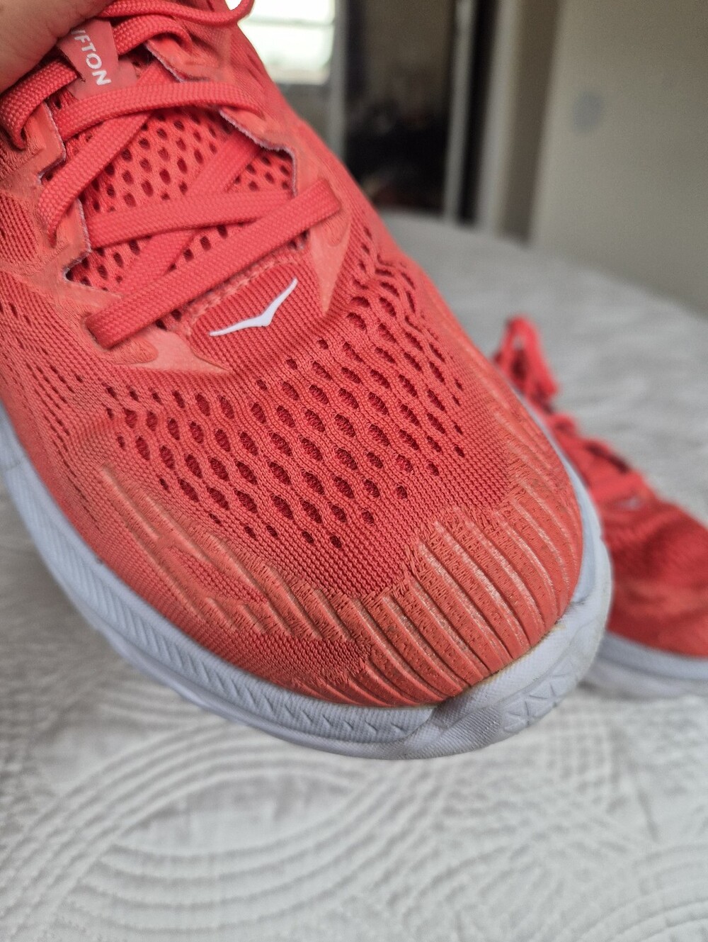 Hoka Clifton Edge Hot Coral Athletic Running Shoes Womens 8 - Picture 9 of 16